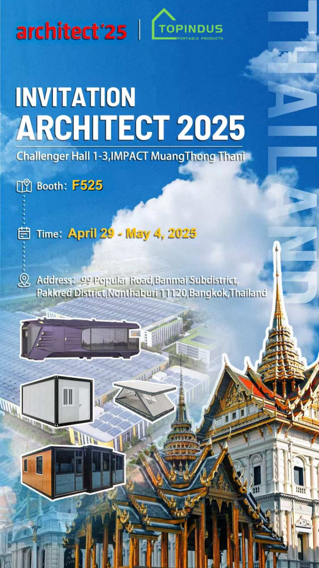 TOPINDUS convida você para o Architect 2025 em Bangkok, Tailândia