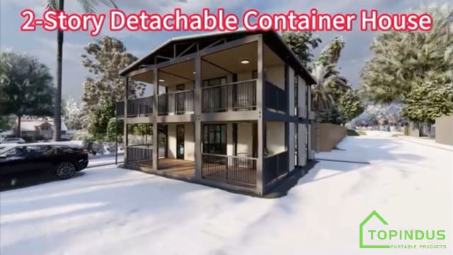 Casas modulares pré-fabricadas portáteis de 2 andares e contêineres destacáveis