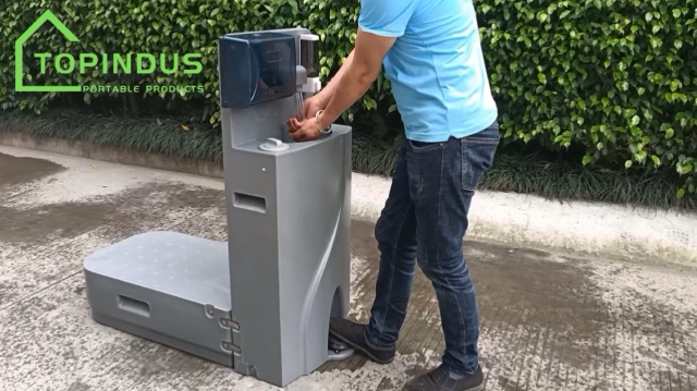 HDPE Plastic Mobile Portable Foot Operated Hand Washing Station