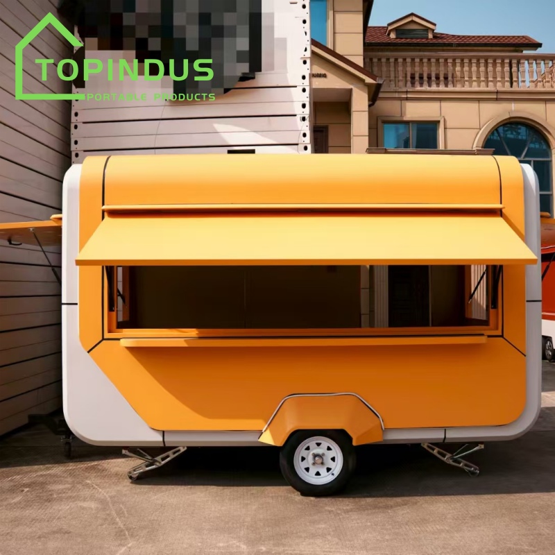 Reboque de comida amarelo personalizado para o nosso cliente em Gana.