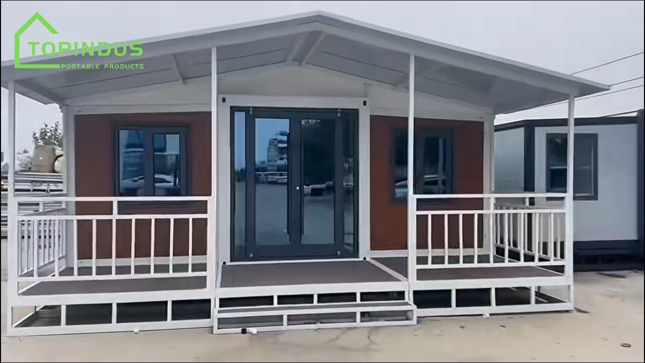 Casa container modular dobrável e expansível de duas alas à venda