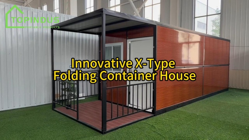 Casa dobrável em X personalizável para moradia modular flexível.